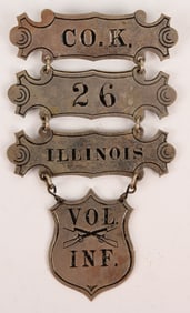 CIVIL WAR 26TH ILLINOIS INFANTRY GAR LADDER BADGE