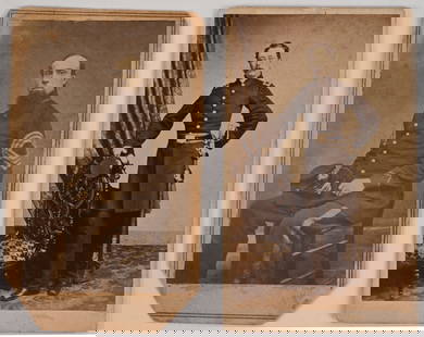 CIVIL WAR NAMED CDV OF A MAJOR & SERGEANT MAJOR: Lot of two Named Civil War CDV's of a Major and a&#160;Sergeant Major. Both named to the reverse.&#160;