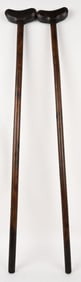 CIVIL WAR PERIOD WOODEN CRUTCHES MATCHED PAIR