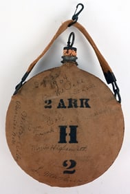 SPAN AM INKED 2ND ARKANSAS CANTEEN SIGNED BY VETS