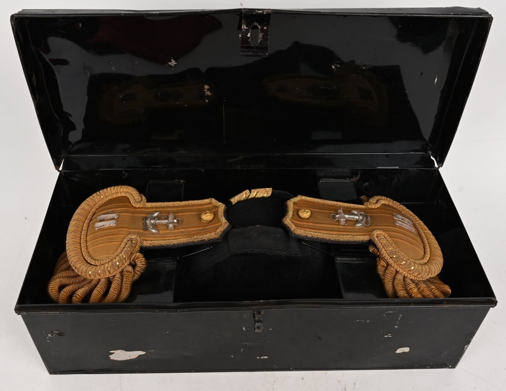SPAN AM US NAVAL OFFICERS HAT EPAULETTES BELT RIG