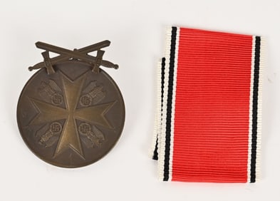 WWII NAZI GERMAN EAGLE ORDER MEDAL W SWORDS WW2