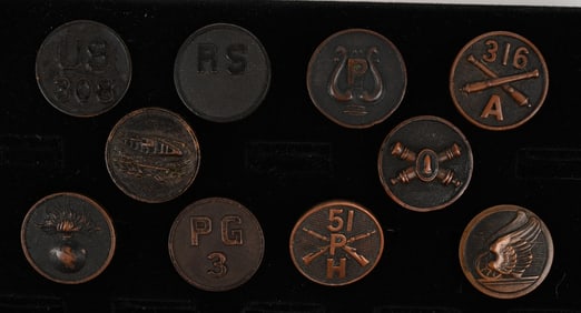 WWI COLLAR DISK LOT TANK CORPS PIONEER NUMBERED
