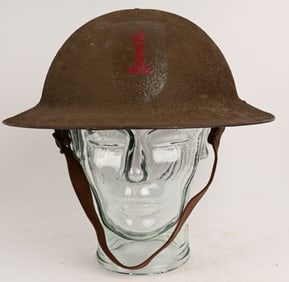 WW1 US ARMY 1ST DIVISION PAINTED HELMET WWI