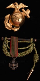 WW1 US MARINE CORPS INSIGNIA LOT CROIX DE GUERRE