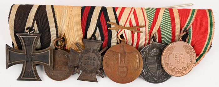 WW1 IMPERIAL GERMAN 6 PLACE MEDAL BAR EKII SAXONY