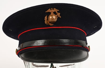 EARLY USMC MARINE CORPS ENLISTED BLUE VISOR HAT