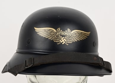 WWII NAZI LUFTSCHUTZ BEADED M38 GLADIATOR HELMET
