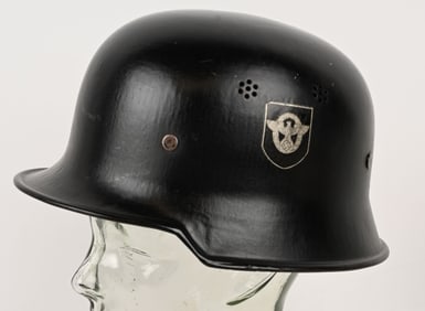 NAZI M34 DOUBLE DECAL FEUERSCHUTZPOLIZEI HELMET