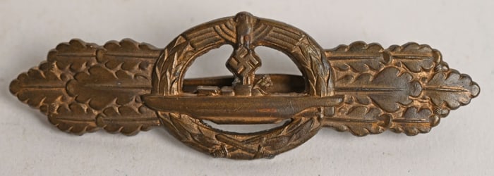 WWII NAZI GERMAN U BOAT COMBAT CLASP IN BRONZE WW2
