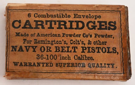 CIVIL WAR SEALED .36 CARTRIDGES FOR COLT REMINGTON