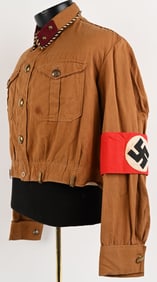 WWII NAZI GERMAN SA BROWNSHIRT W COLLAR TABS WW2