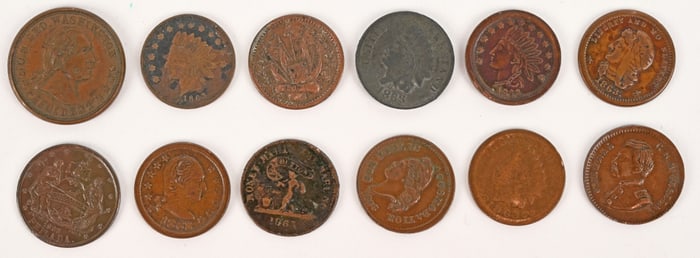 US FEDERAL CIVIL WAR SUTLER TOKEN LOT