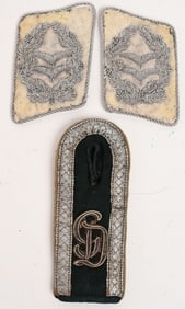 WWII NAZI GERMAN INSIGNIA GD SHOULDER BOARD TABS
