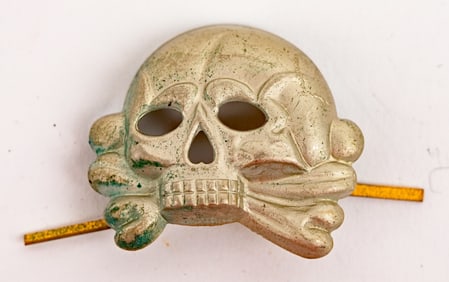 WWII NAZI GERMAN SS VISOR CAP SKULL 1ST PATTERN