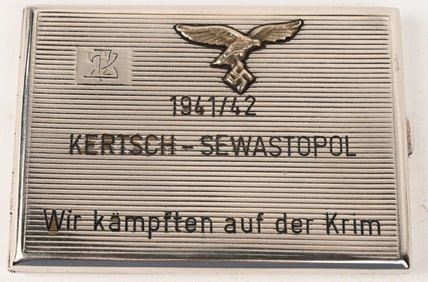WWII NAZI GERMAN LUFTWAFFE CIGARETTE CASE KRIM WW2