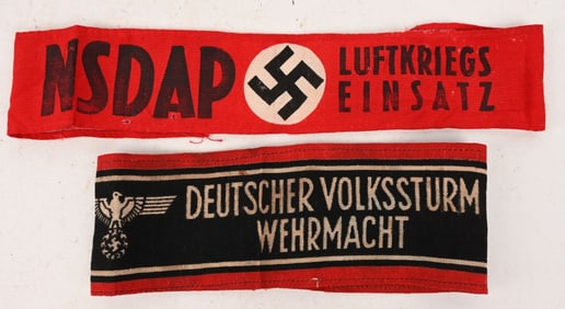 WWII NAZI GERMAN ARMBAND LOT VOLKSSTURM NSDAP