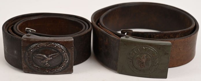WWII NAZI GERMAN BELT & BUCKLE LOT HEER LUFTWAFFE