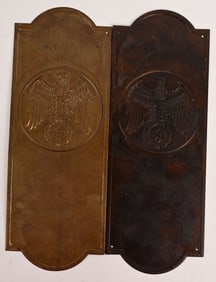 WWII NAZI NSDAP GERMAN BRASS DOOR PLATE LOT WW2