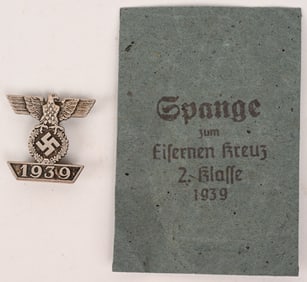 GERMAN NAZI SPANGE TO IRON CROSS MEDAL 2ND CLASS