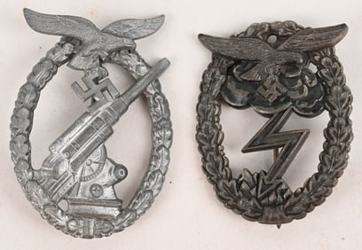 WWII NAZI LUFTWAFFE GROUND ASSAULT FLAK BADGE LOT