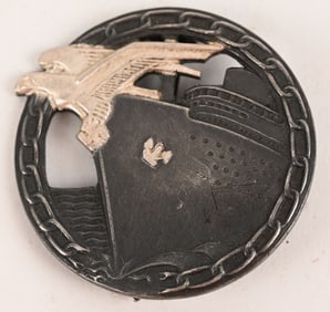 WWII KRIEGSMARINE BLOCKADE RUNNER BADGE SCHWERIN
