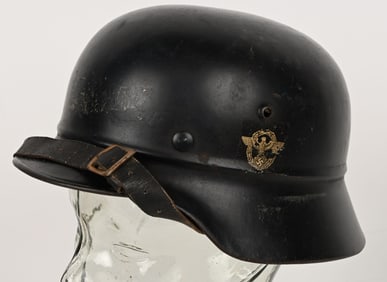 WWII NAZI GERMAN POLICE DD BEADED M40 HELMET WW2