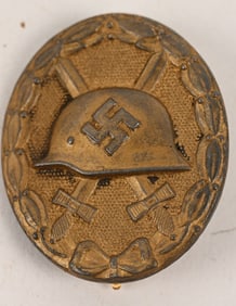 WWII NAZI GERMAN GOLD WOUND BADGE BY 127 WW2