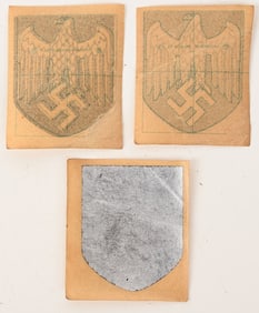 WWII NAZI GERMAN ORIGINAL HELMET DECAL LOT WW2
