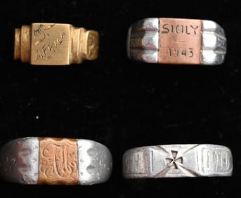 WW1 & WWII US & GERMAN MEN'S SERVICE RING AKRIKA