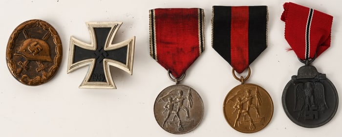 WWII NAZI GERMAN MEDAL LOT EKI RUSSIAN FRONT WOUND