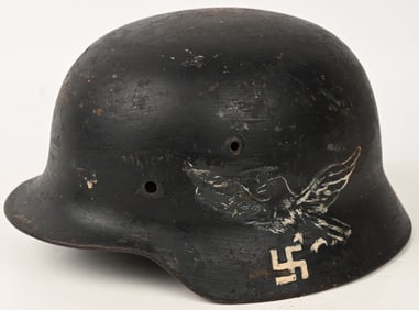 WWII NAZI GERMAN M35 LUFTWAFFE TRENCH ART HELMET