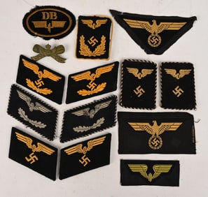 WWII NAZI GERMAN REICHBAHN INSIGNIA COLLAR TABS