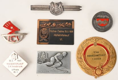 WWII NAZI GERMAN SKI BADGE LOT NSKK DSRL WW2