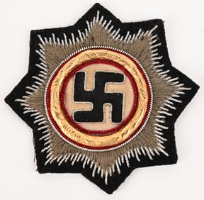 WWII NAZI CLOTH GERMAN CROSS IN GOLD AWARD WW2