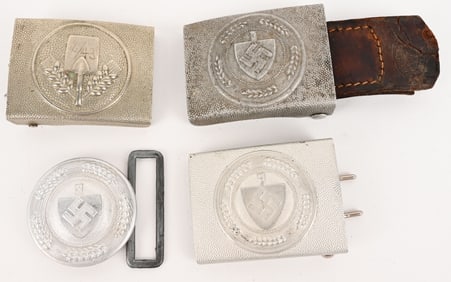 WWII NAZI GERMAN RAD BELT BUCKLE LOT OFFICERS EM