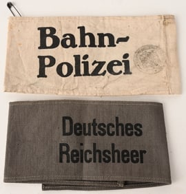 WWII NAZI GERMAN ARMBAND BAHNPOLIZEI REICHSHEER