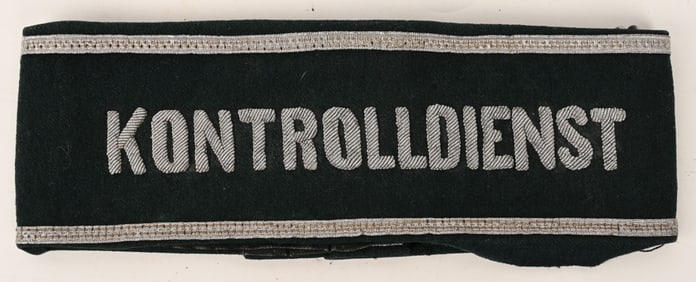 WWII NAZI GERMAN KONTROLLDIENST POLICE ARMBAND WW2