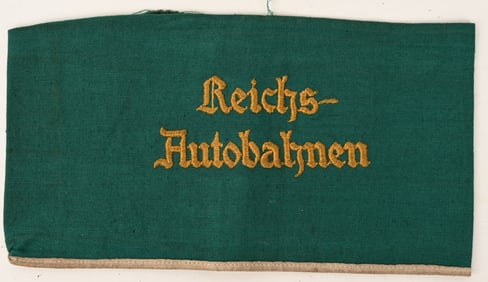 WWII NAZI GERMAN REICHS AUTOBAHNEN ARMBAND WW2