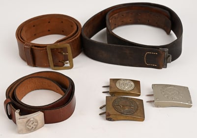 WWII NAZI GERMAN BELT BUCKLE LOT DAF HJ STAHLHELM