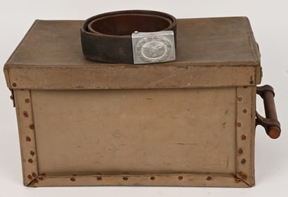 WWII NAZI GERMAN LUFTWAFFE AMMO BOX BELT & BUCKLE