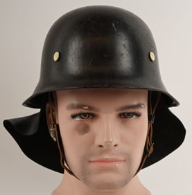 WWII NAZI M34 FEUERSCHUTZPOLIZEI HELMET W LINER
