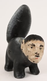 WWII ANTI AXIS HITLER SKUNK FIGURINE CAST IRON WW2