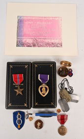 WWII US 8TH INFANTRY DIV. MEDAL PAPER GROUPING WW2