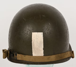 WWII NAMED M1 OFFICERS SWIVEL BALE COMBAT HELMET