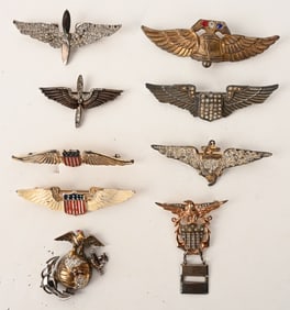WWII US SWEATHEART JEWELRY LOT WINGS EGA NAVY AC