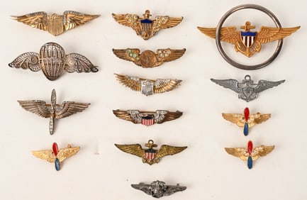 WWII US SWEATHEART JEWELRY LOT WINGS AIR CORPS USN