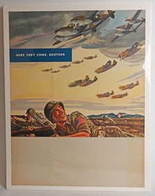 WWII POSTER HERE THEY COME BROTHER ALCOA ALUMINUM