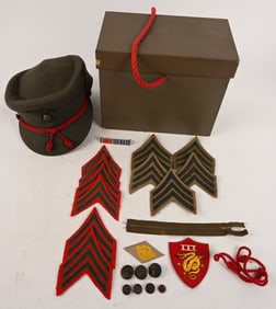 WWII CASED MARINE CORPS WOMEN'S RESERVE CORPS CAP