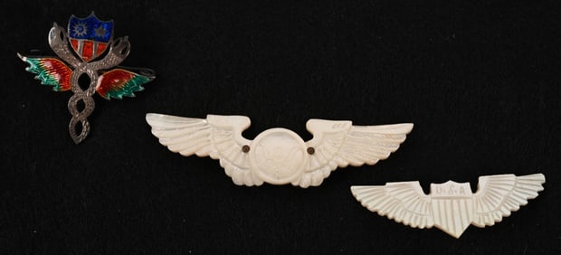 WWII US CBI THEATER MADE PILOT WINGS & INSIGNIA